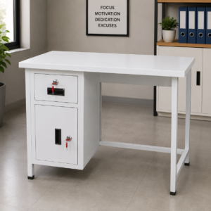 steel office table with cabinet