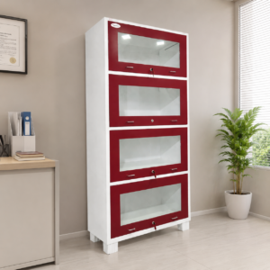 bookshelf with glass door almirah