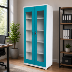 double door glass cabinet